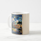 Rome Colosseum Itlay Landmark Retro Van Gogh Art コーヒーマグカップ (正面左)