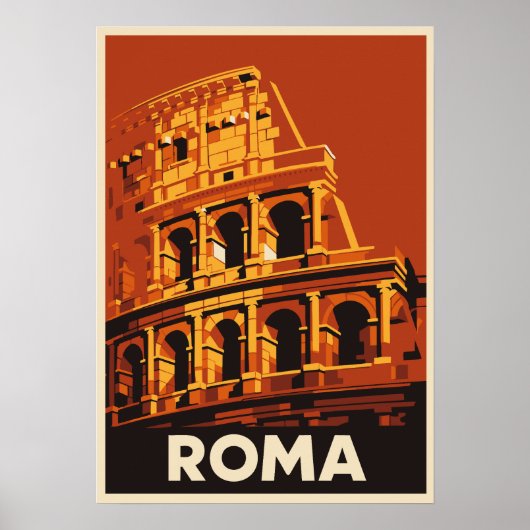 Rome Colosseum Poster Vintage Travel Italy  ポスター (正面)