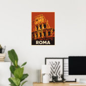 Rome Colosseum Poster Vintage Travel Italy  ポスター (ホームオフィス)