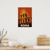 Rome Colosseum Poster Vintage Travel Italy  ポスター (キッチン)