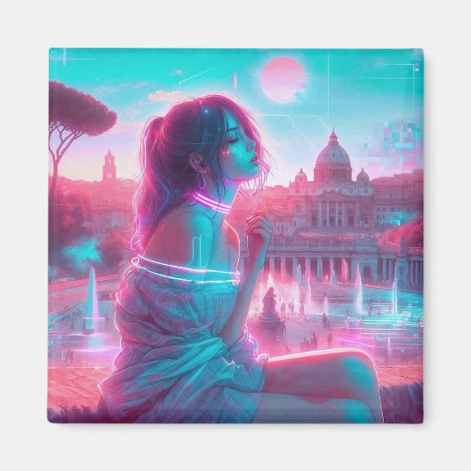 Rome | Ethereal Dreamy Urban Vaporwave Retrowave マグネット (正面)