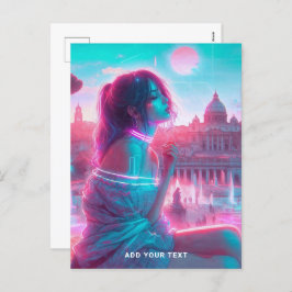 Rome | Ethereal Retrowave VaporWave Custom Text シーズンポストカード