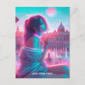 Rome | Ethereal Retrowave VaporWave Custom Text シーズンポストカード (正面)