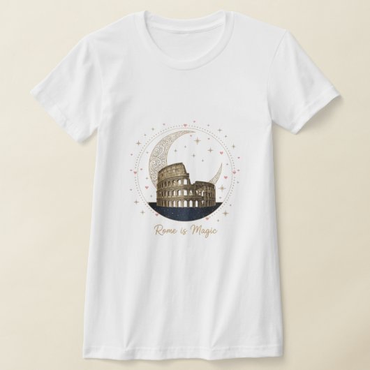 Rome is Magic T-Shirt - Elegant Colosseum Tシャツ (レイダウン)