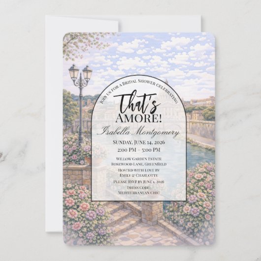 Rome Italian Themed Bridal Shower 招待状 (正面)