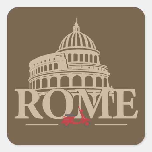 Rome Italy Europe スクエアシール (正面)