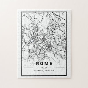 Rome Italy Europe City Map Modern Minimalist Art ジグソーパズル
