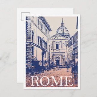 Rome Italy Illustration Art vintage Travel ポストカード