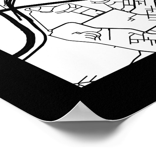 Rome Italy Map ポスター (角)