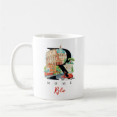 Rome Italy Monogram Letter R Personalized Gift コーヒーマグカップ (左)