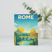 Rome Italy Retro Travel Postcard ポストカード (スタンド正面)