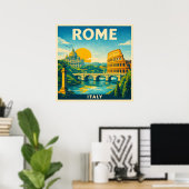 Rome Italy Vintage Travel Poster ポスター (ホームオフィス)
