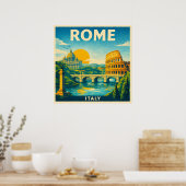 Rome Italy Vintage Travel Poster ポスター (キッチン)