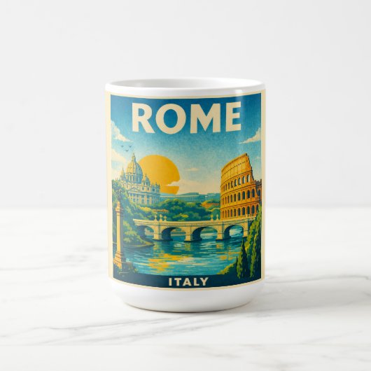 Rome Italy Vintage Travel Poster Mug コーヒーマグカップ (中央)