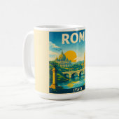 Rome Italy Vintage Travel Poster Mug コーヒーマグカップ (正面左)