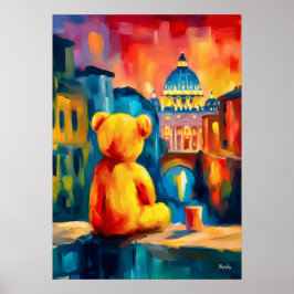 Rome Teddy Fauvist Sunset Skyline Print ポスター