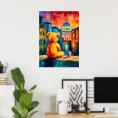 Rome Teddy Fauvist Sunset Skyline Print ポスター (ホームオフィス)