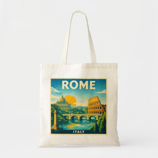Rome Travel Poster Tote Bag トートバッグ (正面)