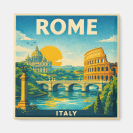Rome Vintage Travel Poster Magnet マグネット