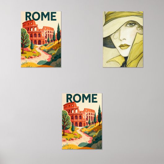 Rome Wall Art Print – Iconic Roma Cityscape Travel (正面)