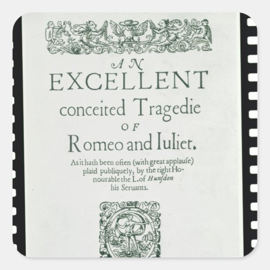「Romeo and Juliet」のタイトルページ スクエアシール (正面)