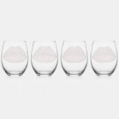 Romeo and Juliet lips kiss quotes glasses set ステムなしワイングラス (裏面)