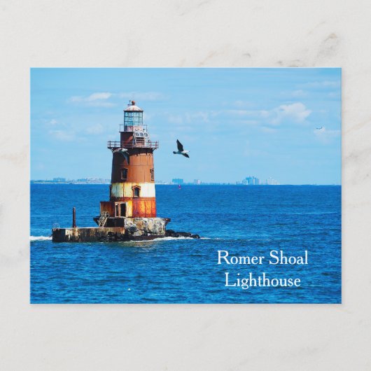 Romer Shoal Lighthouse New York Harbor Postcard ポストカード (正面)