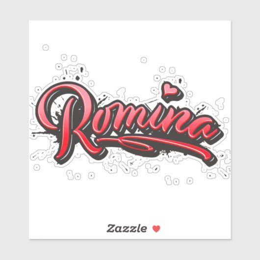Romina red Heart Graffiti Aufkleber Sticker シール (シート)