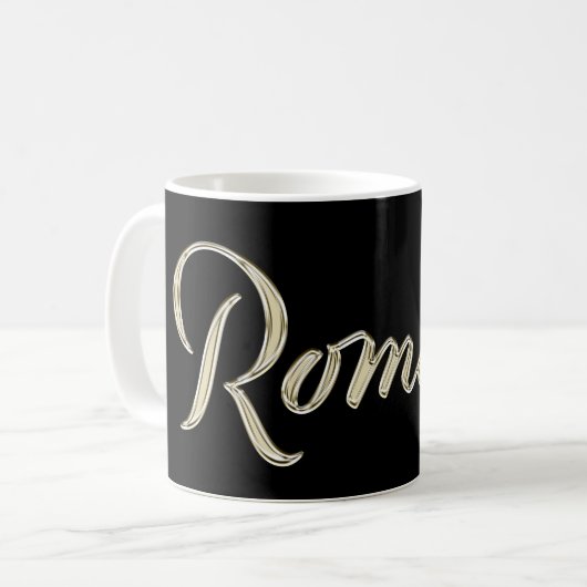 Romina white gold Handwriting Tasse Kaffeetasse コーヒーマグカップ (正面左)