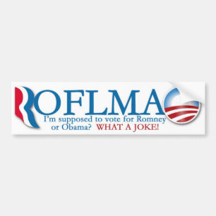 RomneyかオバマROTFLMAOのバンパーステッカー バンパーステッカー