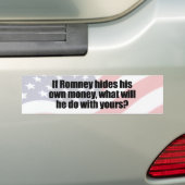 ROMNEYが彼自身のMONEY.pngを隠せば バンパーステッカー (車上)