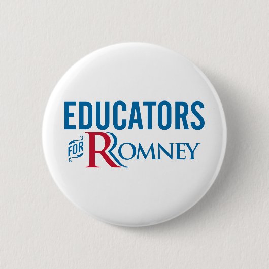Romneyのための教育者 缶バッジ (正面)