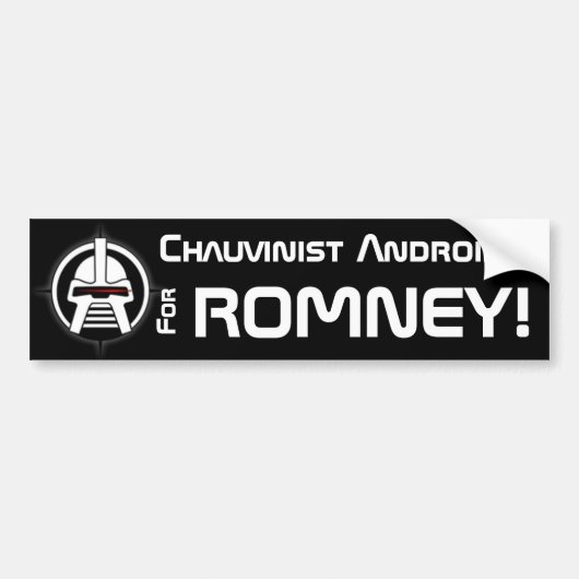 Romneyのための盲目的愛国者のアンドロイド! バンパーステッカー (正面)