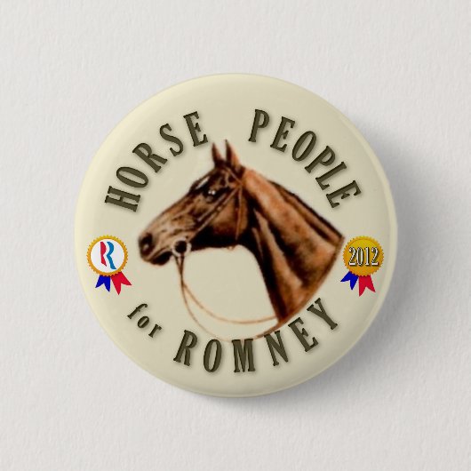 Romneyのための馬の人々 缶バッジ (正面)