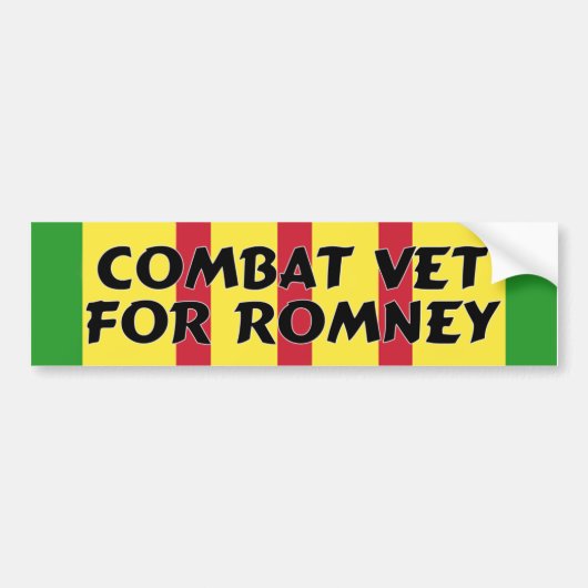 Romneyのバンパーステッカーのための戦闘の退役軍人 バンパーステッカー (正面)