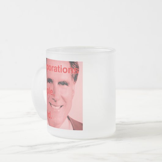 Romneyの引用文-株式会社は人々、私の友人です フロストグラスマグカップ (正面左)