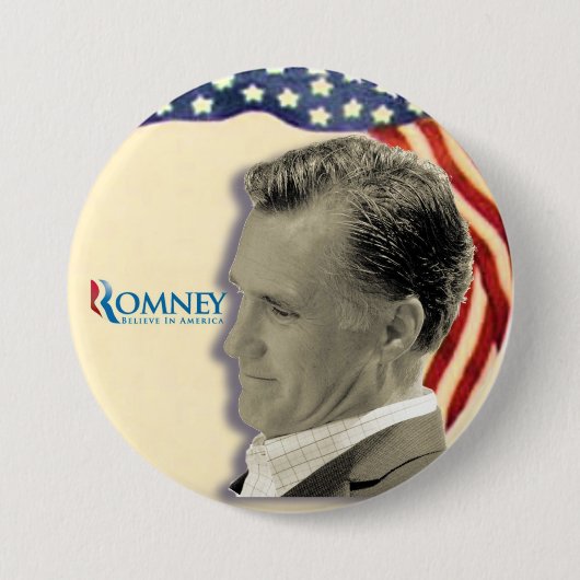 Romneyの2012年のレトロスタイルの愛国心 缶バッジ (正面)