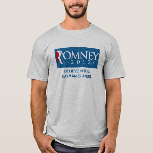 ROMNEYはケーマン諸島.PNGで信じます Tシャツ (正面)