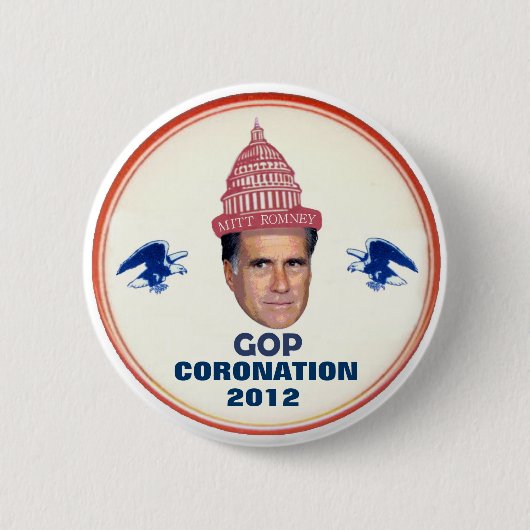 Romneyは2012年のGOPをCcrown身に着けています 缶バッジ (正面)