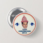 Romneyは2012年のGOPをCcrown身に着けています 缶バッジ (正面&裏面)