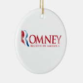 Romneyは-アメリカで信じて下さい(赤い) セラミックオーナメント (右)
