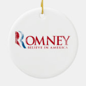 Romneyは-アメリカで信じて下さい(赤い) セラミックオーナメント (裏面)
