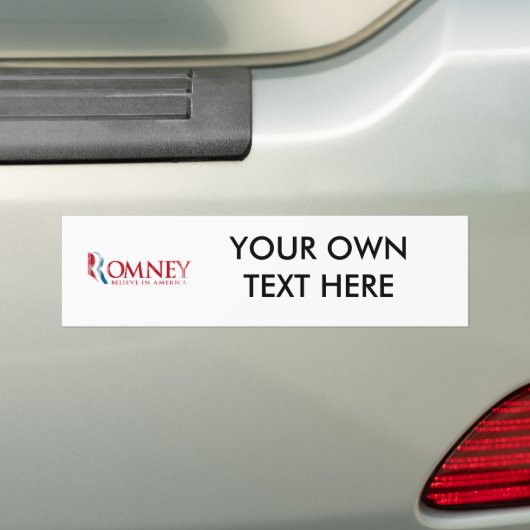 Romneyは-アメリカで信じて下さい(赤い) バンパーステッカー (車上)