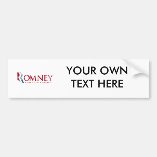Romneyは-アメリカで信じて下さい(赤い) バンパーステッカー (正面)