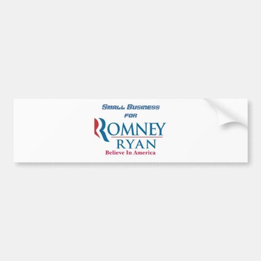 Romneyライアンのための小企業 バンパーステッカー (正面)
