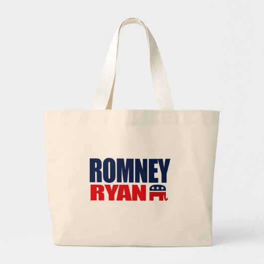 ROMNEYライアンのチケット2012.png ラージトートバッグ (正面)