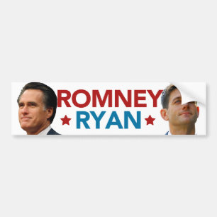 Romneyライアンのポートレートのバンパーステッカー(白い) バンパーステッカー