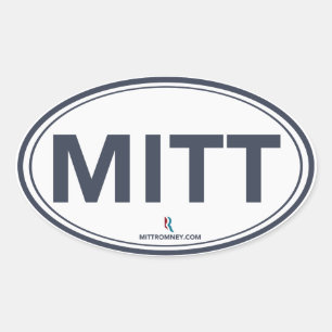 Romneyライアンのミットの楕円形のステッカー(白い/濃紺) 楕円形シール