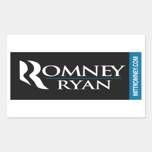 Romneyライアンのロゴのステッカーの黒 長方形シール