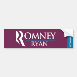 Romneyライアンのロゴのバンパーステッカーの紫色 バンパーステッカー
